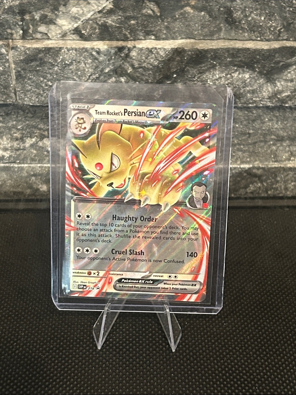 Pokemon Team Rocket's Persian EX Holo Scarlet & Violet Black Star ⭐️ Promo M/NM